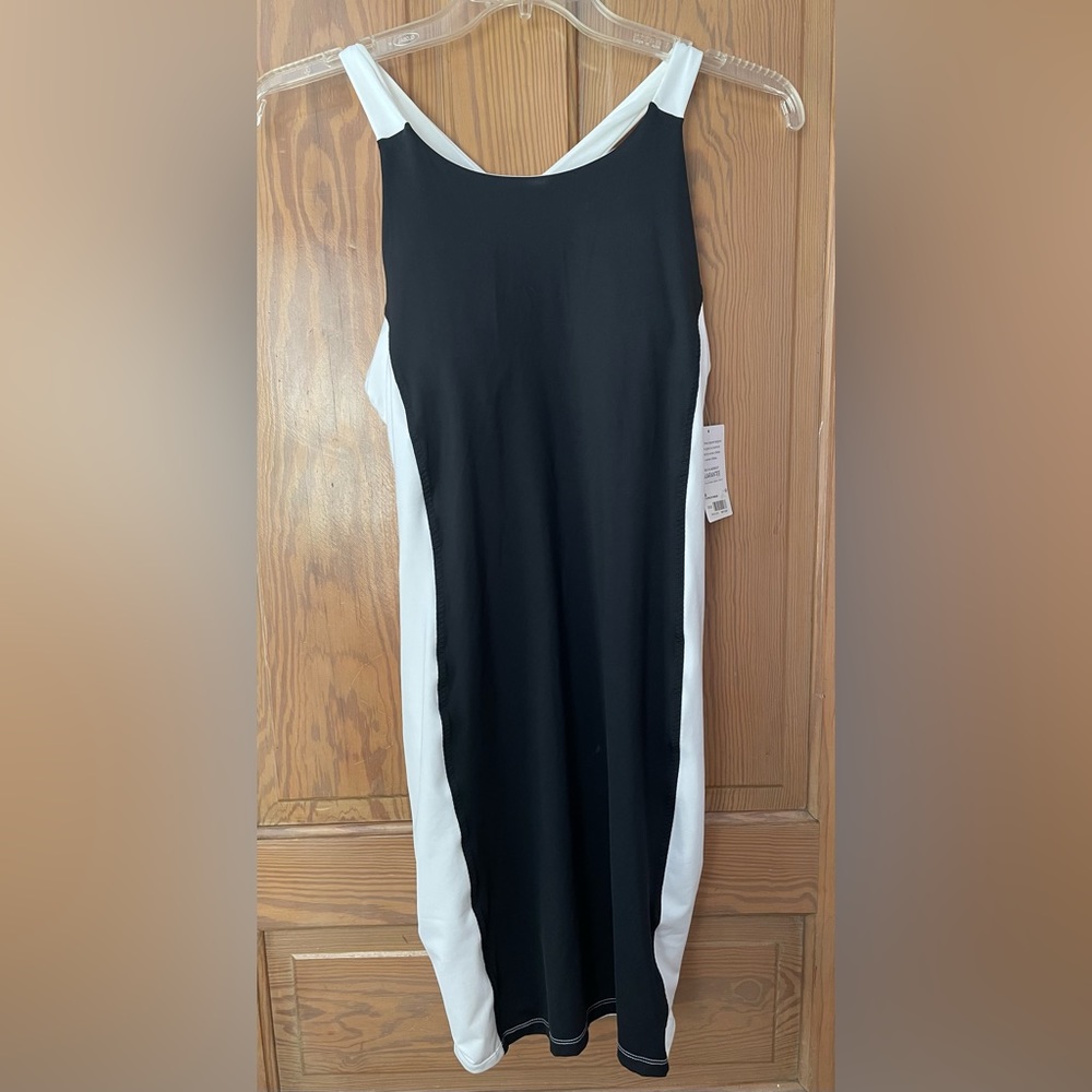NWT Athleta Black and White Colorblock Swim Dress #438816, Medium - Picture 2 of 7